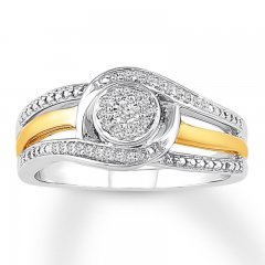 Diamond Ring 1/10 ct tw Sterling Silver/10K Yellow Gold