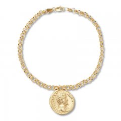 Medallion Bracelet 14K Yellow Gold 7.25 Length