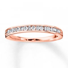 Diamond Anniversary Band 1/4 cttw Round/Baguette 14K Rose Gold