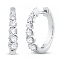 Diamond Hoop Earrings 1/2 ct tw 10K White Gold