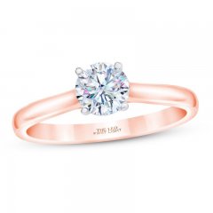 First Light Diamond Solitaire Engagement Ring 1/2 ct tw Round-cut 14K Rose Gold