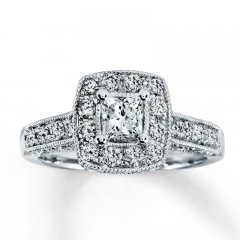 Previously Owned Diamond Engagement Ring 1 ct tw Princess-cut 14K White Gold