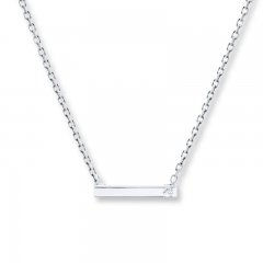 Bar Necklace Diamond Accent Sterling Silver