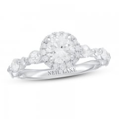 Neil Lane Premiere Diamond Engagement Ring 1-7/8 ct tw Round/Oval 14K White Gold