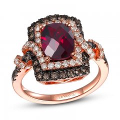 Le Vian Rhodolite Ring 1 ct tw Diamonds 14K Strawberry Gold