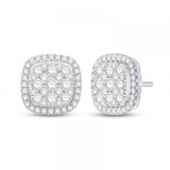 Diamond Stud Earrings 1 ct tw Round-Cut 10K White Gold