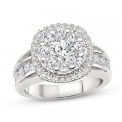 Diamond Engagement Ring 2-1/2 ct tw Round-cut 14K White Gold