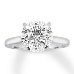 Diamond Solitaire Engagement Ring 3 Carats 14K White Gold