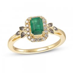 Le Vian Emerald Ring 1/5 ct tw Diamonds 14K Honey Gold