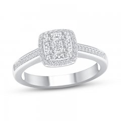 Diamond Engagement Ring 1/5 ct tw Round-cut 14K White Gold