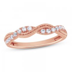 Diamond Anniversary Ring 1/4 ct tw Round-cut 10K Rose Gold