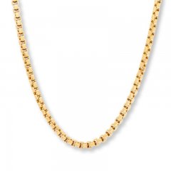 Men's Box Chain Necklace 10K Yellow Gold 22" Length