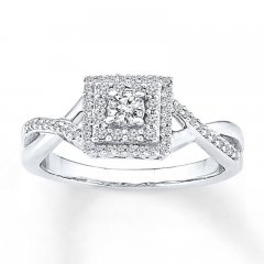 Diamond Ring 1/3 ct tw Round-cut 10K White Gold