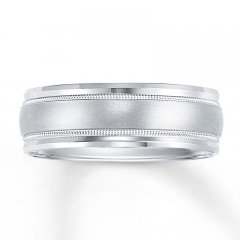 Wedding Band 10K White Gold 7mm