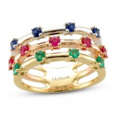 Le Vian Sapphire/Ruby/Emerald Ring 14K Tri-Tone Gold