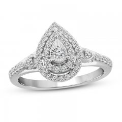 Diamond Engagement Ring 1/3 ct tw Round-cut 10K White Gold