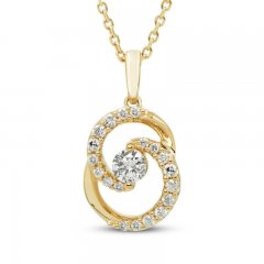 Encircled by Love Diamond Necklace 1/3 ct tw Round-cut 10K Yellow Gold 18"