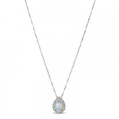 Le Vian Opal & Diamond Necklace 1/8 ct tw 14K Vanilla Gold 18"