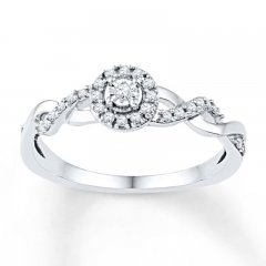 Diamond Promise Ring 1/6 ct tw Round-cut 10K White Gold