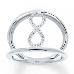 Infinity Ring 1/10 ct tw Diamonds Sterling Silver