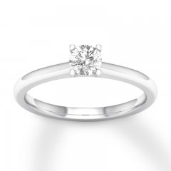 Diamond Solitaire Ring 1/2 Carat Round-cut 14K White Gold