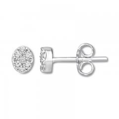 Diamond Earrings 1/5 ct tw Round-cut 10K White Gold