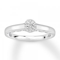 Diamond Engagement Ring 1/3 ct tw Round-cut 10K White Gold