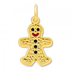 Gingerbread Man Charm 14K Yellow Gold