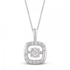 Unstoppable Love Diamond Necklace 1/5 ct tw 10K White Gold 19"