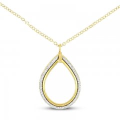 Italian Teardrop Glitter Necklace 14K Yellow Gold 18"