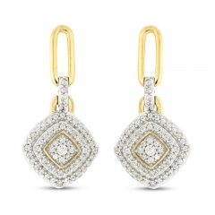 Diamond Earrings 3/8 ct tw Round-cut 10K Yellow Gold