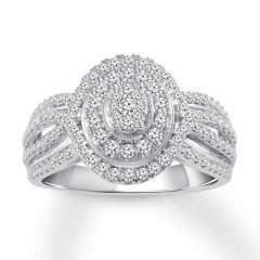 Diamond Engagement Ring 1/2 ct tw Round-cut 10K White Gold