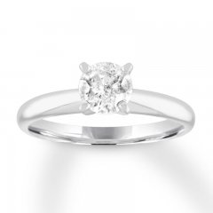 Diamond Solitaire Engagement Ring 1 Carat Round 10K White Gold