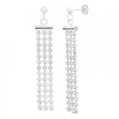 Diamond-cut Dangle Earrings Sterling Silver