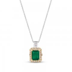 Le Vian Emerald Necklace 3/8 ct tw Diamonds 14K Two-Tone Gold 18"