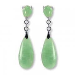 Jade Dangle Earrings Sterling Silver