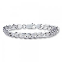 Men's Curb Link Bracelet Sterling Silver 8" Length