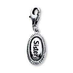 "Sister" Charm Sterling Silver