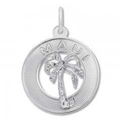 Maui Palm Tree Charm Sterling Silver