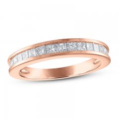 Diamond Wedding Band 3/4 ct tw Princess-cut 14K Rose Gold