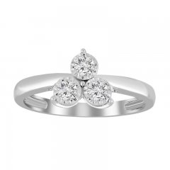 Three-Stone Diamond Ring 1/10 ct tw Round-cut Sterling Silver