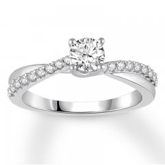 Diamond Engagement Ring 5/8 ct tw Round-cut 10K White Gold