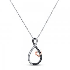 Infinity Necklace Diamond Accents Sterling Silver/10K Gold