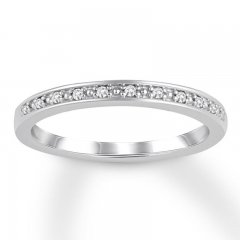 Diamond Wedding Band 1/20 ct tw 10K White Gold