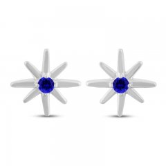 True North Lab-Created Blue Sapphire Earrings Sterling Silver