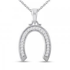 Diamond Horseshoe Necklace 1/15 ct tw Sterling Silver