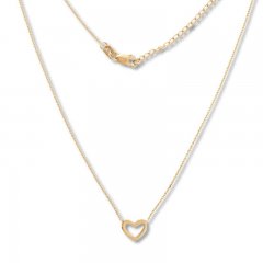 Heart Necklace 14K Yellow Gold 16"-18" Adjustable