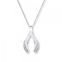 Wishbone Necklace 1/20 ct tw Diamonds Sterling Silver