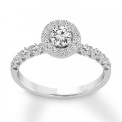 Diamond Engagement Ring 1/2 ct tw Round-cut 14K White Gold