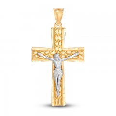 Crucifix Charm 14K Two-Tone Gold